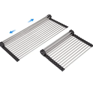 ARAINY Large Telescopic Drain Rack Roll Up Rack Heat-Resistant Dish Drainer K...