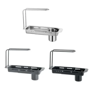 Rusts Resistant Telescopic Sink Rack Organizers for Easy Kitchen Storage