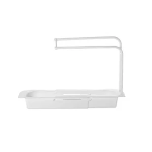 Kitchen Sink Rack Shelf Sponge Drain Expandable Storage Basket Holder White